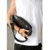 Чоловіча шкіряна сумка через плече бананка Sambag Holster MSH чорна з перфорацією