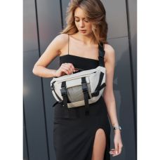 Велика жіноча поясна сумка бананка Sambag DynamicDart сіра