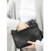 Сумка месенджер чорна з шкіри жіноча Sambag