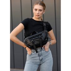 Велика жіноча  сумка бананка Sambag DynamicDart чорна