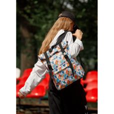 Жіночий рюкзак Sambag RollTop Milton  тканевий з принтом "LIGHT"