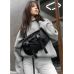 Велика жіноча поясна сумка бананка Sambag DynamicDart чорна тканева