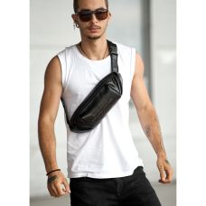 Чоловіча шкіряна сумка через плече бананка Sambag Holster MSH з вашим гравіюванням
