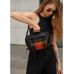 Велика жіноча поясна сумка бананка Sambag DynamicDart чорно-оранжева