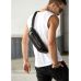 Чоловіча шкіряна  сумка через плече бананка Sambag Holster MSH чорна з перфорацією