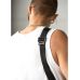 Чоловіча шкіряна  сумка через плече бананка Sambag Holster MSH чорна з перфорацією