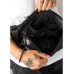 Чоловіча шкіряна  сумка через плече бананка Sambag Holster MSH чорна з перфорацією