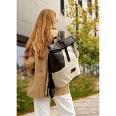 Рюкзак ролл Sambag унисекс RollTop KQN чорно-сірий