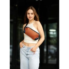 Сумка на пояс бананка Sambag Holster MSH рижа з джинсом 