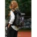 Жіночий рюкзак Sambag RollTop One чорний з принтом "ABSTRACT"