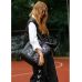 Жіночий рюкзак Sambag RollTop One чорний з принтом "ABSTRACT"
