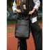 Жіночий рюкзак Sambag RollTop One чорний з принтом "ABSTRACT"