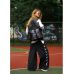 Жіночий рюкзак Sambag RollTop One чорний з принтом "ABSTRACT"