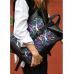 Жіночий рюкзак Sambag RollTop One чорний з принтом "ABSTRACT"
