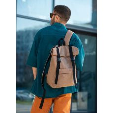 Чоловічий рюкзак ролл Sambag  RollTop Milton коричневий тканевий