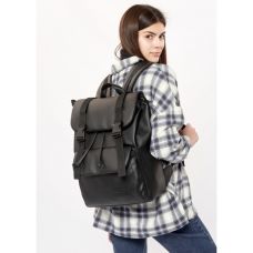 Жіночий рюкзак ролл Sambag  Loft Zard чорний з клапаном