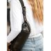 Жіноча шкіряна сумка через плече бананка Sambag Holster MSH чорна з перфорацією