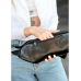 Жіноча шкіряна сумка через плече бананка Sambag Holster MSH чорна з перфорацією