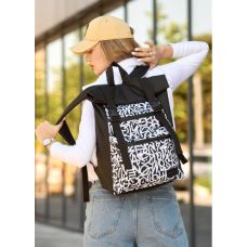 Жіночий рюкзак Sambag RollTop Zard з принтом "Graphity"