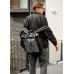 Чоловічий рюкзак Sambag RollTop Hacking чорний принт "Girl"