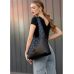 Жіноча сумка Sambag HOBO M чорна принтована