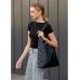 Жіноча сумка Sambag HOBO M чорна принтована