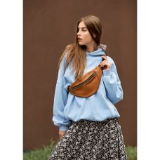 Сумка на пояс бананка Sambag Soho BSS Натуральна руда шкіра 