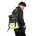 Рюкзак чоловічий ролл Sambag RollTop LTH чорний з прапором України