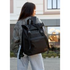 Рюкзак ролл Sambag жіночий RollTop Zard чорний оксфорд