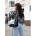 Жіноча сумка Sambag HOBO Bliss  чорна принт "Palm"