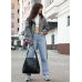 Жіноча сумка Sambag HOBO Bliss  чорна принт "Palm"