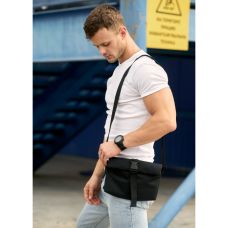 Чоловіча  сумка через плече мессенджер Sambag MZH чорний тканевий