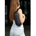 Сумка через плече бананка Sambag Holster MSH чорний принт тканева