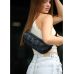 Сумка через плече бананка Sambag Holster MSH чорний принт тканева