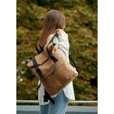 Жіночий рюкзак ролл Sambag  RollTop LSH Коричневий тканевий