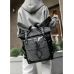 Жіночий рюкзак Sambag RollTop Hacking чорний принт "Girl"