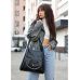 Жіноча сумка Sambag HOBO Bliss  чорна крокодил