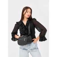Сумка шкіряна через плече жіноча Sambag  Grace чорна